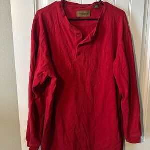 Clearwater 100% cotton Men's Red Long Sleeve Shirt